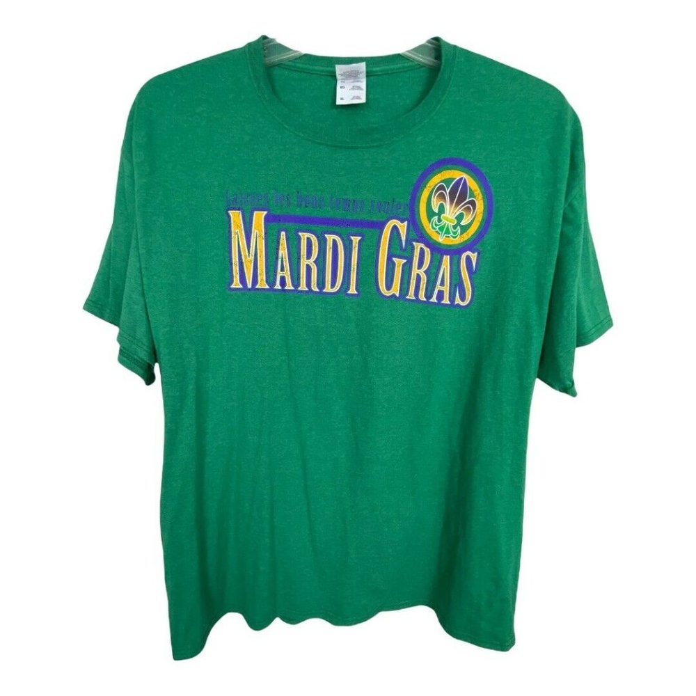Mardi Gras Womens Men Unisex Shirt Size XL Green New Orleans Fat Tuesday Green